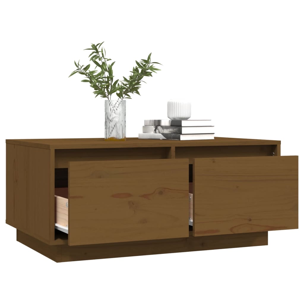Măsuță de cafea, maro miere, 80x50x35 cm, lemn masiv de pin
