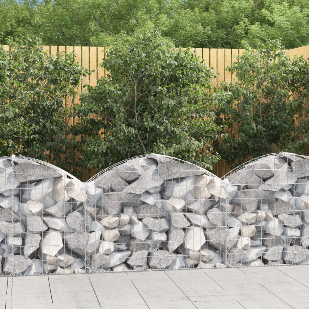 Coș gabion arcuit, 100x30x60/80 cm, fier galvanizat