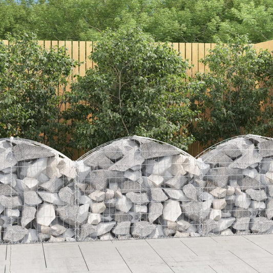 Coș gabion arcuit, 100x30x60/80 cm, fier galvanizat