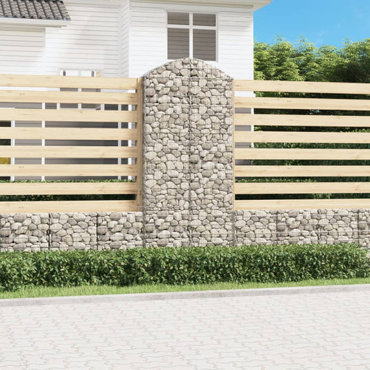 Coș gabion arcuit, 100x30x220/240 cm, fier galvanizat