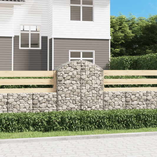 Coș gabion arcuit, 100x50x120/140 cm, fier galvanizat