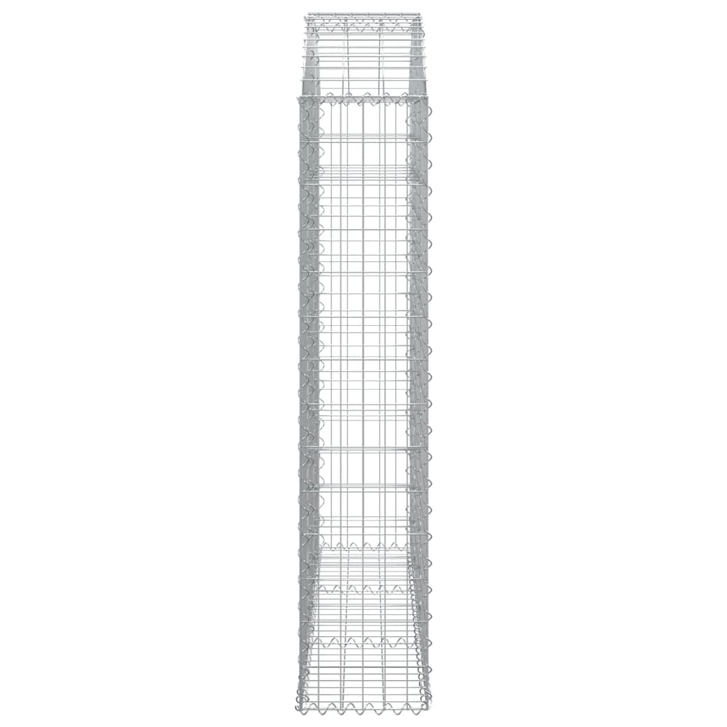 Coș gabion arcuit, 150x30x140/160 cm, fier galvanizat