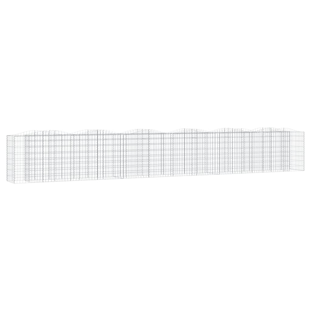 Strat înălțat cu gabion arcuit, 600x50x100 cm, fier galvanizat