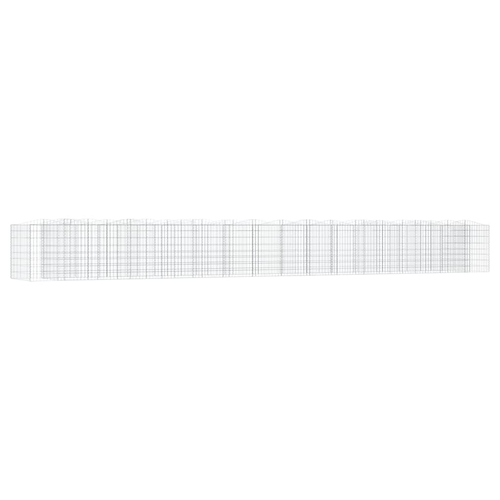 Strat înălțat cu gabion arcuit, 800x100x100 cm, fier galvanizat