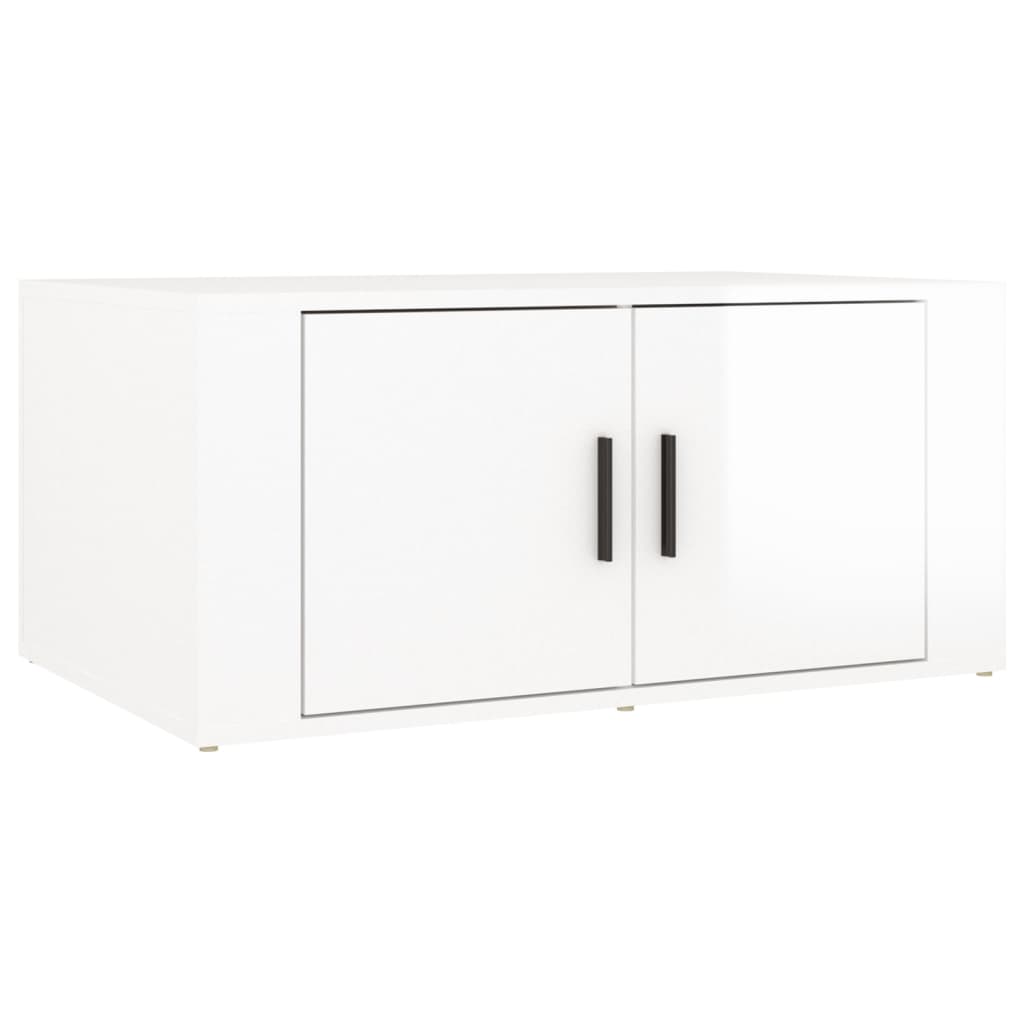 Coffee table, glossy white, 80x50x36 cm, composite wood