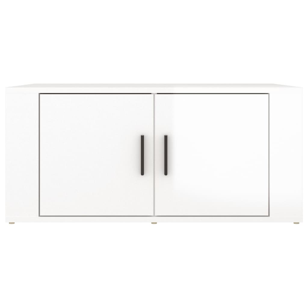 Coffee table, glossy white, 80x50x36 cm, composite wood