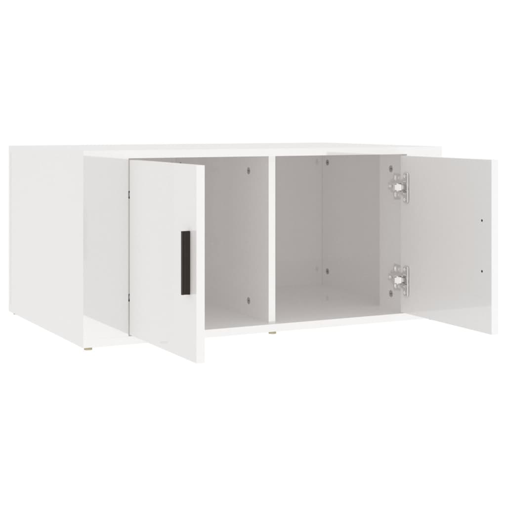 Coffee table, glossy white, 80x50x36 cm, composite wood