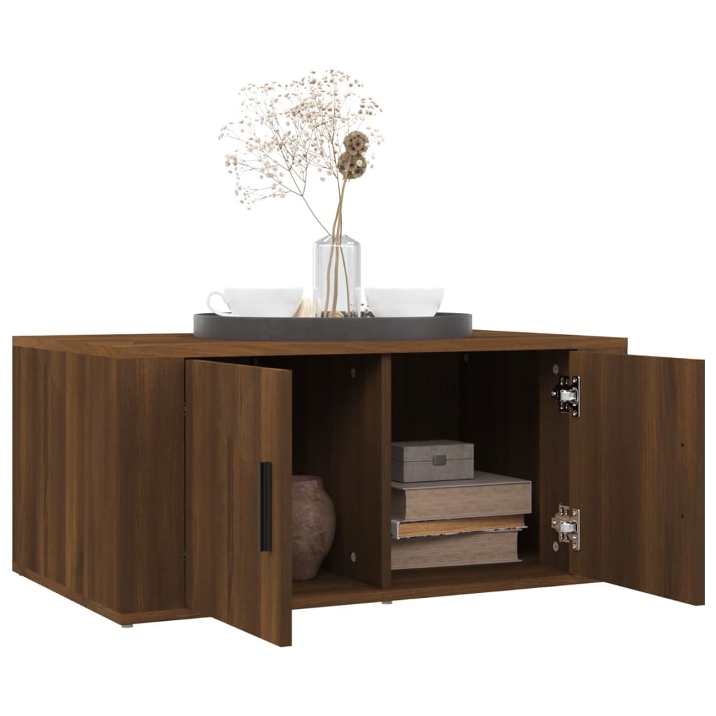 Coffee table, brown oak, 80x50x36 cm, composite wood