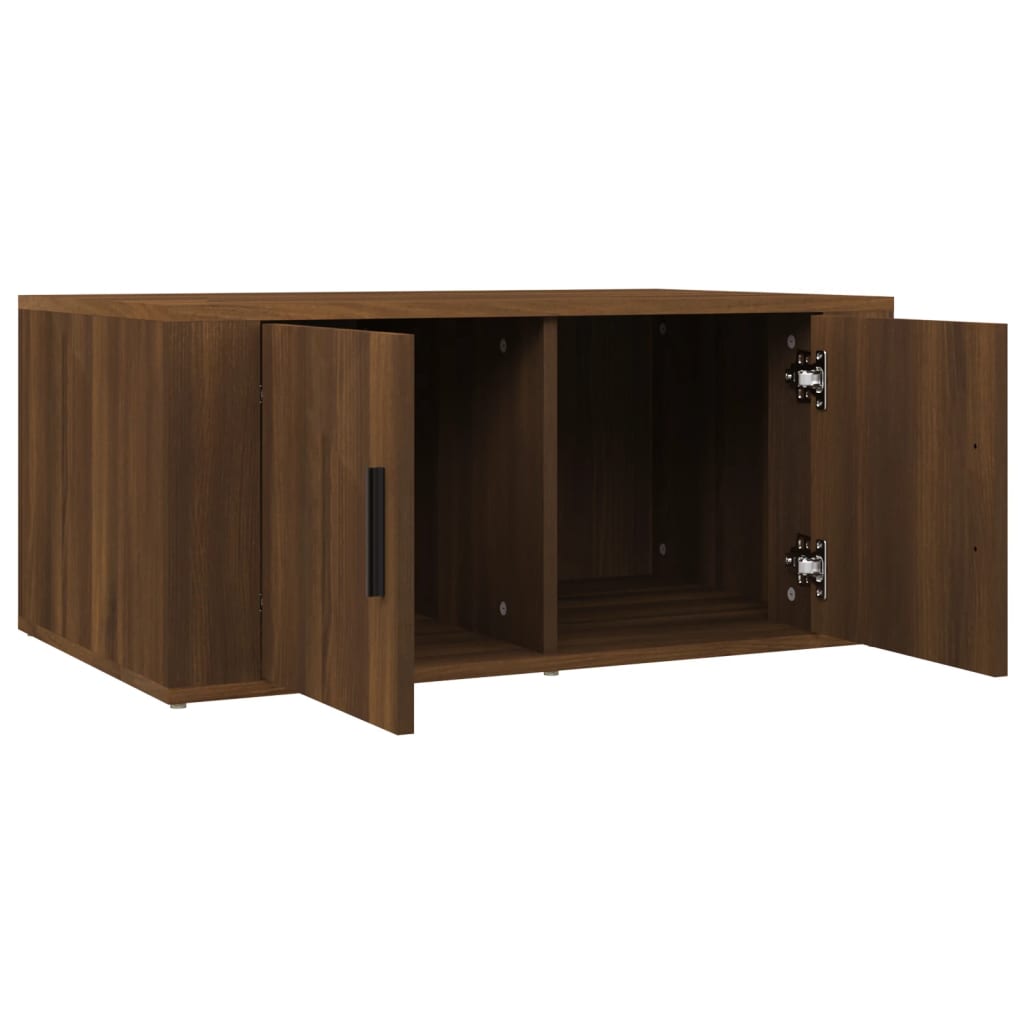 Coffee table, brown oak, 80x50x36 cm, composite wood