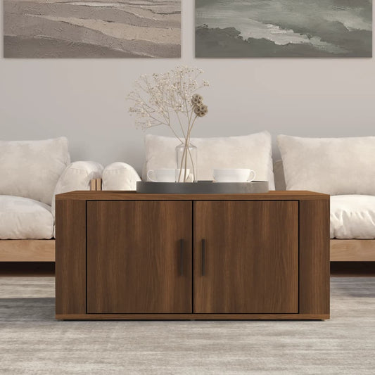 Coffee table, brown oak, 80x50x36 cm, composite wood