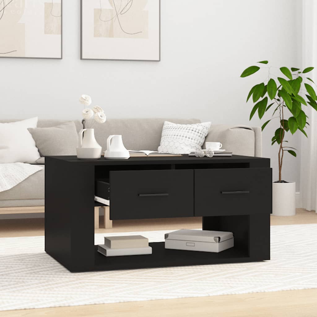 Coffee table, black, 80x50x40 cm, processed wood