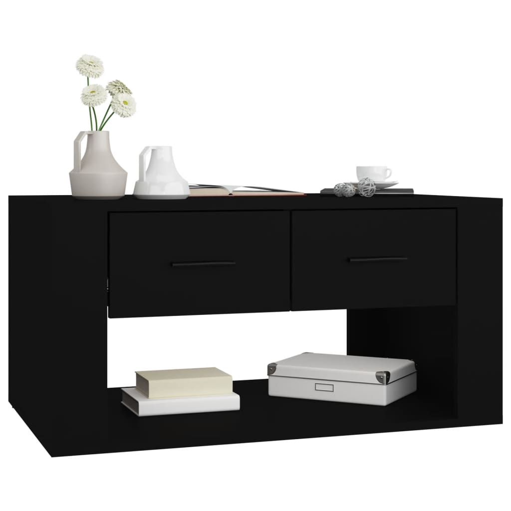Coffee table, black, 80x50x40 cm, processed wood
