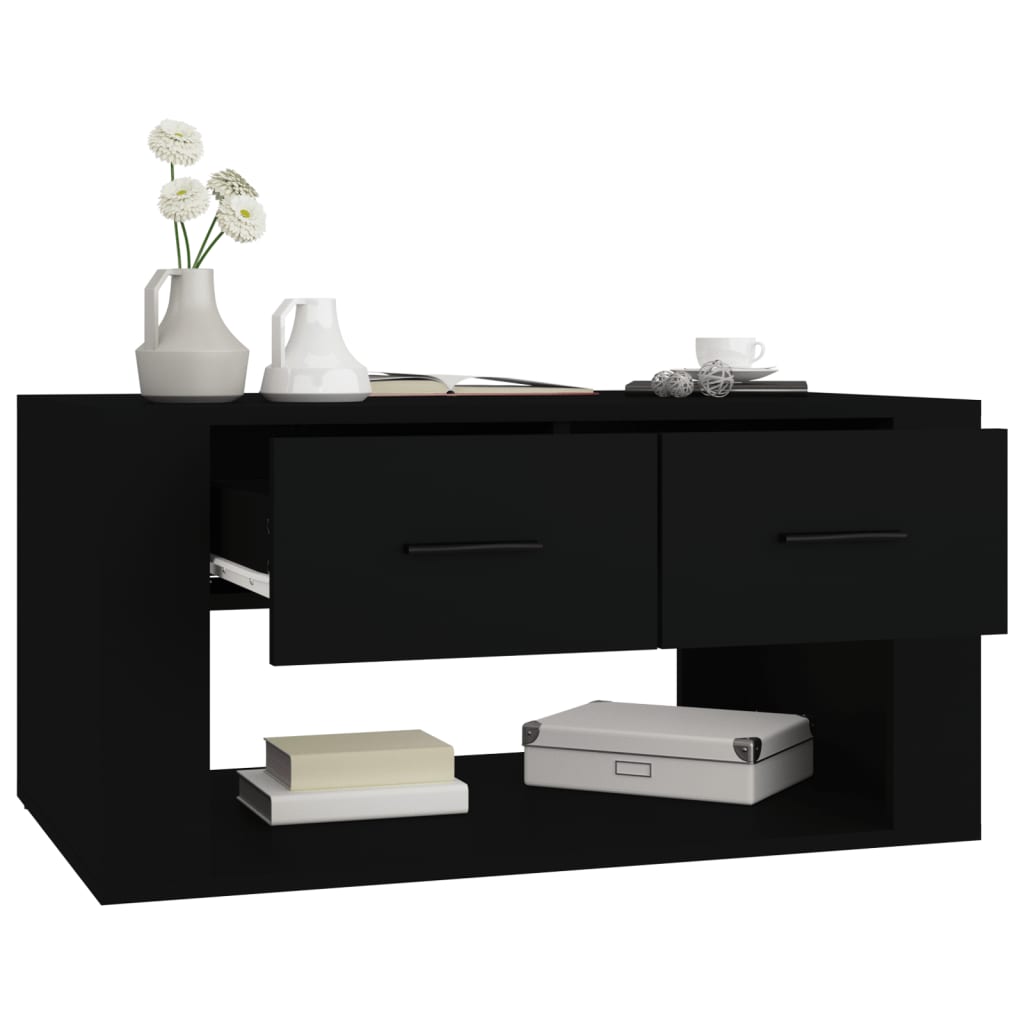 Coffee table, black, 80x50x40 cm, processed wood