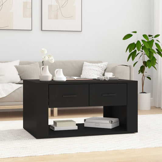 Coffee table, black, 80x50x40 cm, processed wood