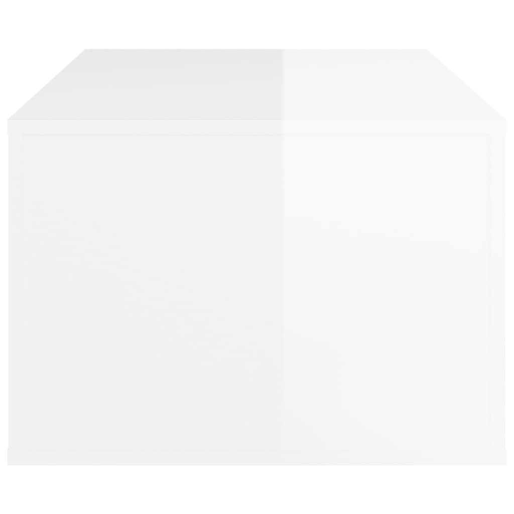 Coffee table, glossy white, 100x50.5x35 cm, composite wood