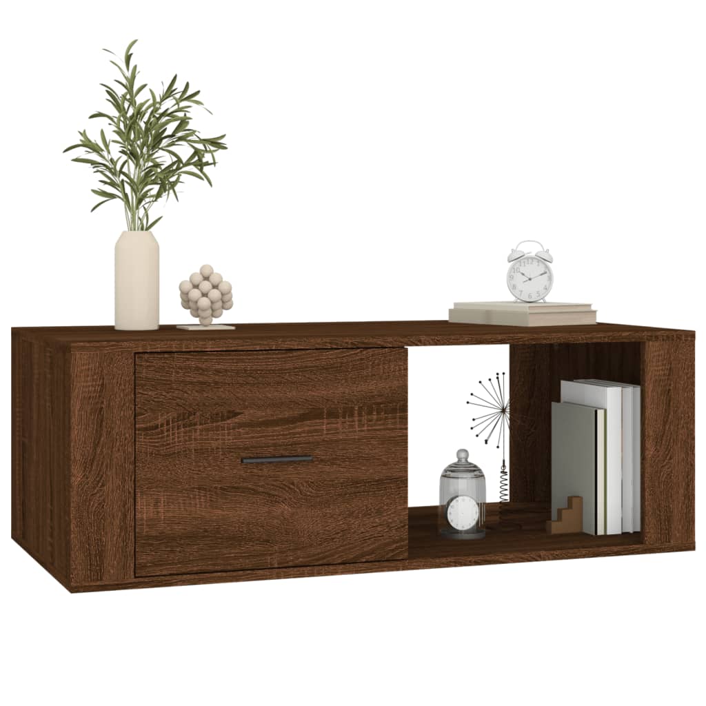 Coffee table, brown oak, 100x50.5x35 cm, composite wood
