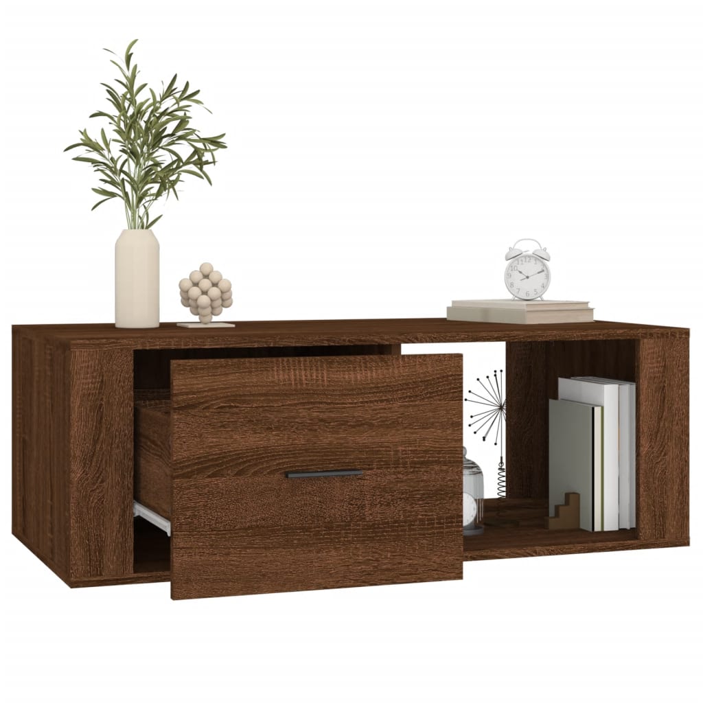 Coffee table, brown oak, 100x50.5x35 cm, composite wood
