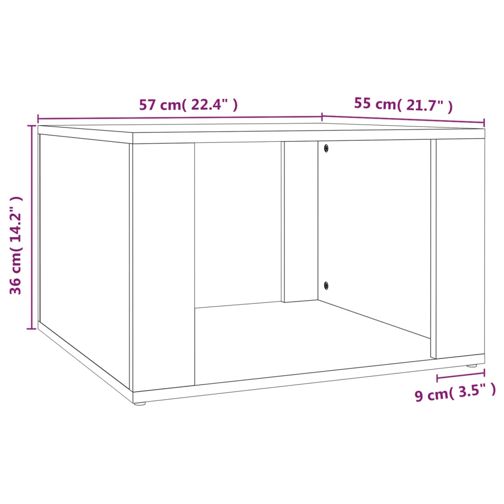 Bedside table, sonoma grey, 57x55x36 cm, composite wood