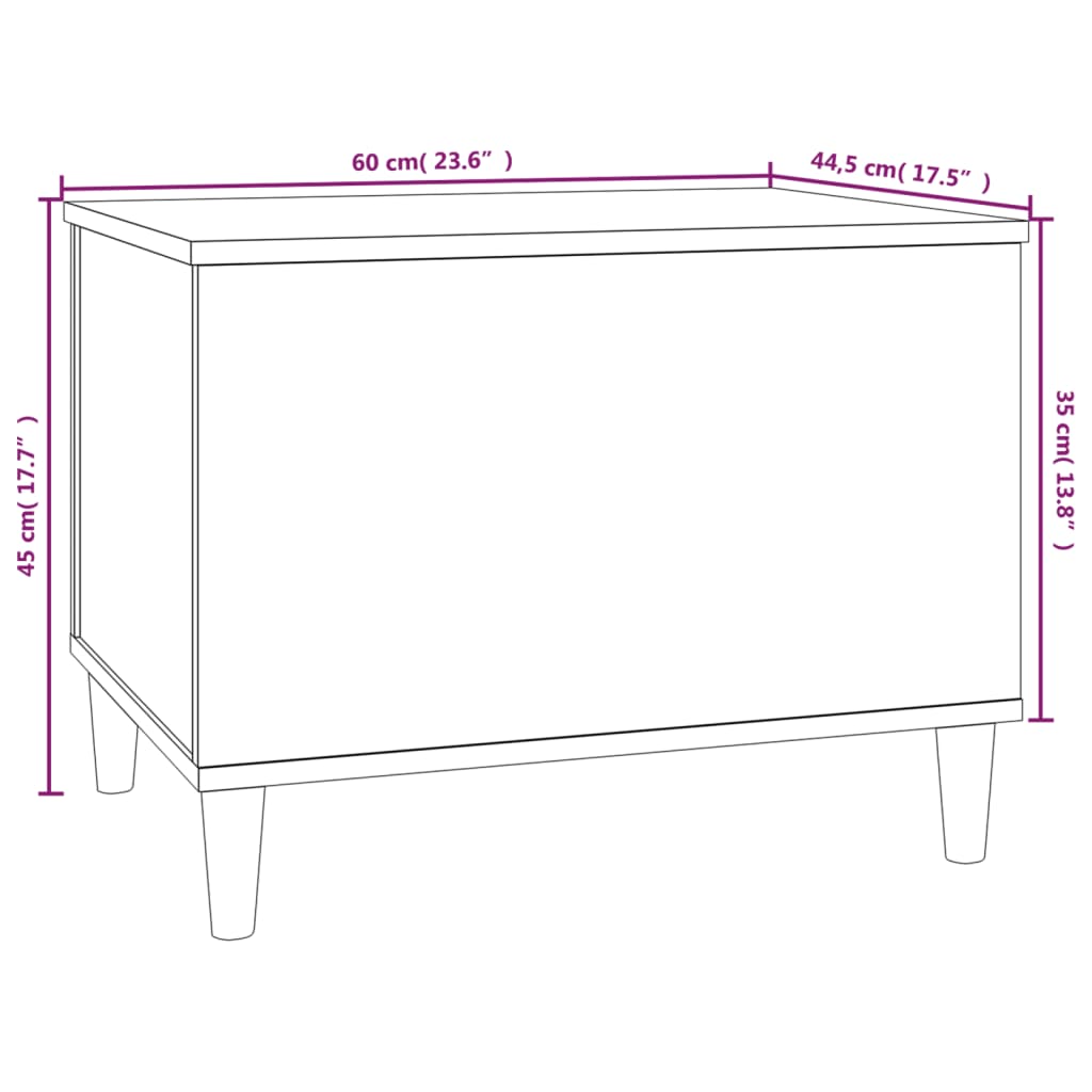 Coffee table, sonoma grey, 60x44.5x45 cm, processed wood