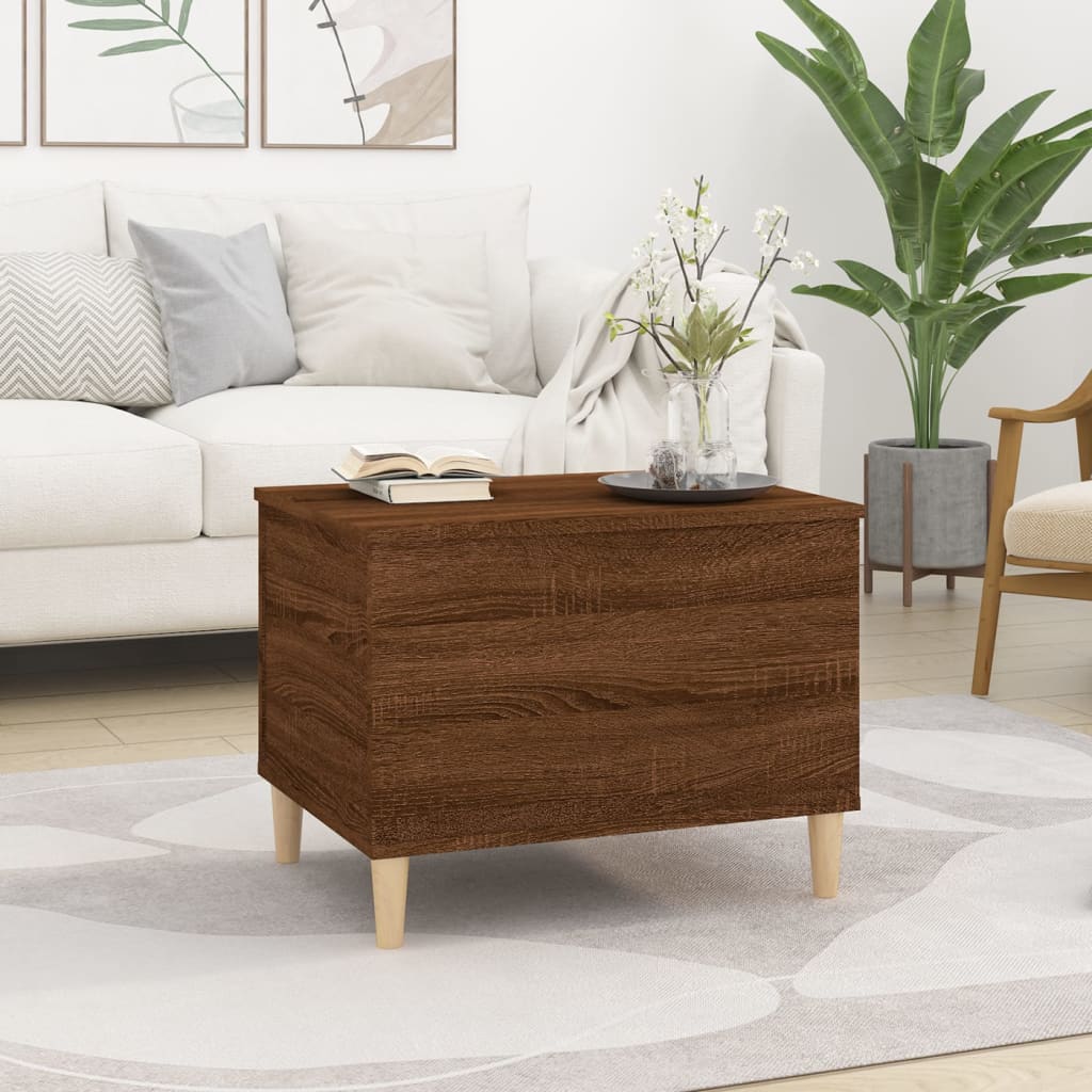 Coffee table, brown oak, 60x44.5x45 cm, processed wood