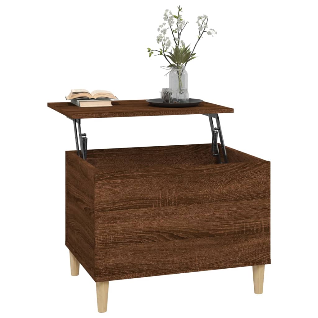 Coffee table, brown oak, 60x44.5x45 cm, processed wood