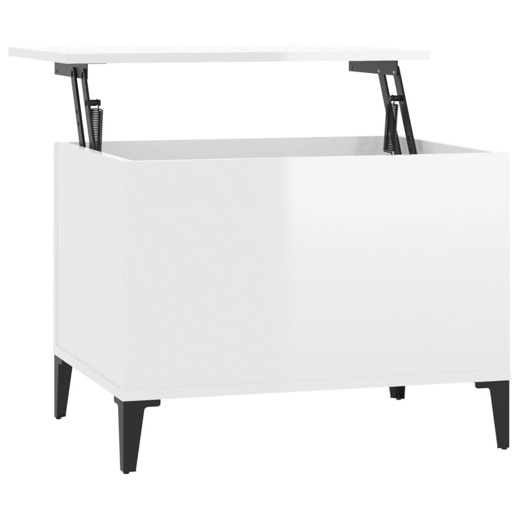 Coffee table, glossy white, 60x44.5x45 cm, composite wood