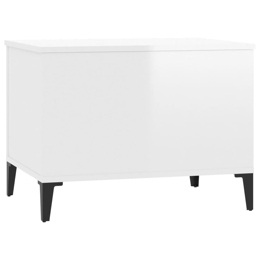 Coffee table, glossy white, 60x44.5x45 cm, composite wood