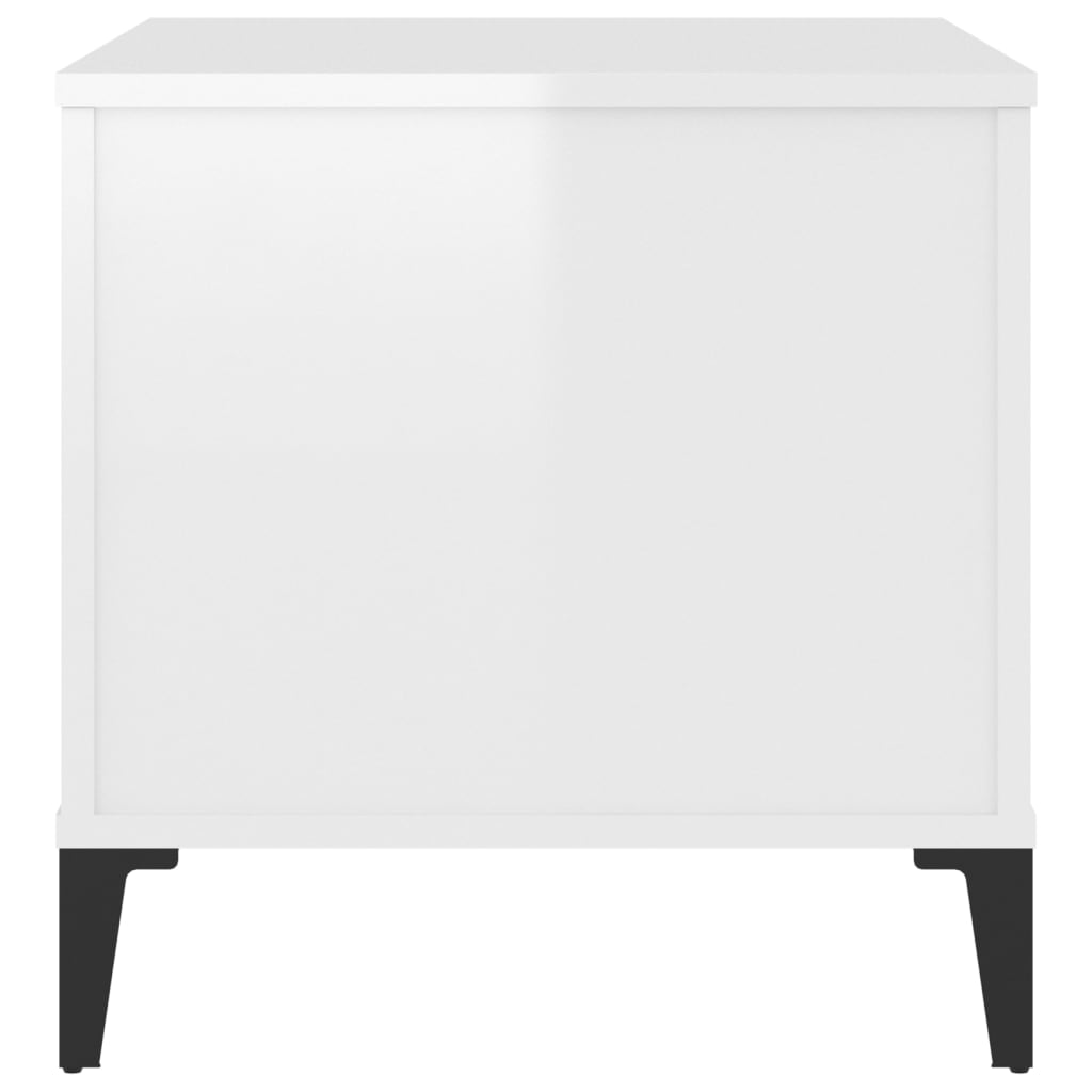 Coffee table, glossy white, 60x44.5x45 cm, composite wood