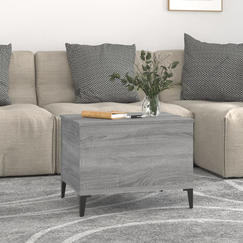 Coffee table, sonoma grey, 60x44.5x45 cm, processed wood