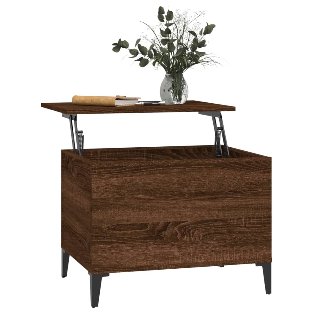 Coffee table, brown oak, 60x44.5x45 cm, processed wood