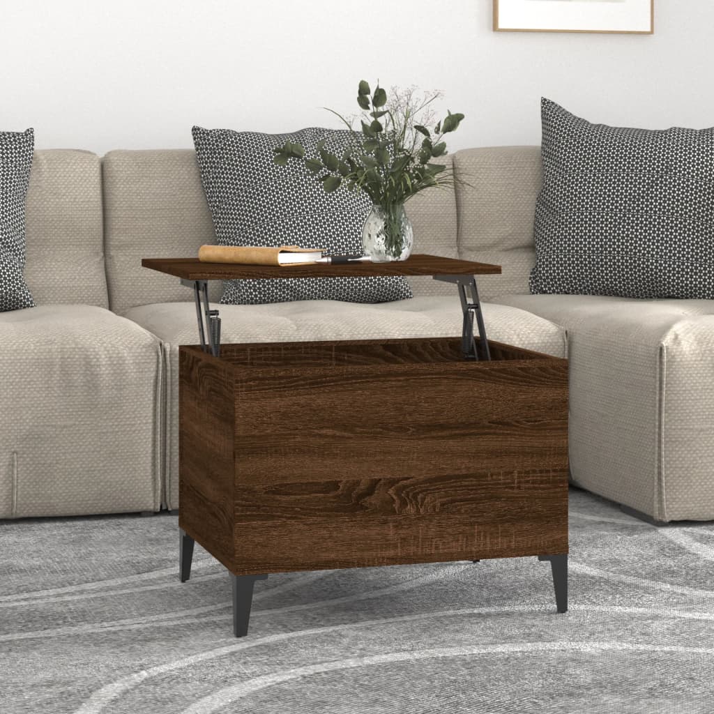Coffee table, brown oak, 60x44.5x45 cm, processed wood