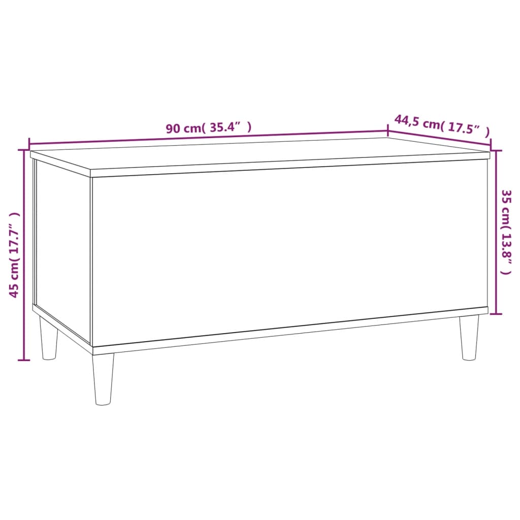 Coffee table, black, 90x44.5x45 cm, composite wood