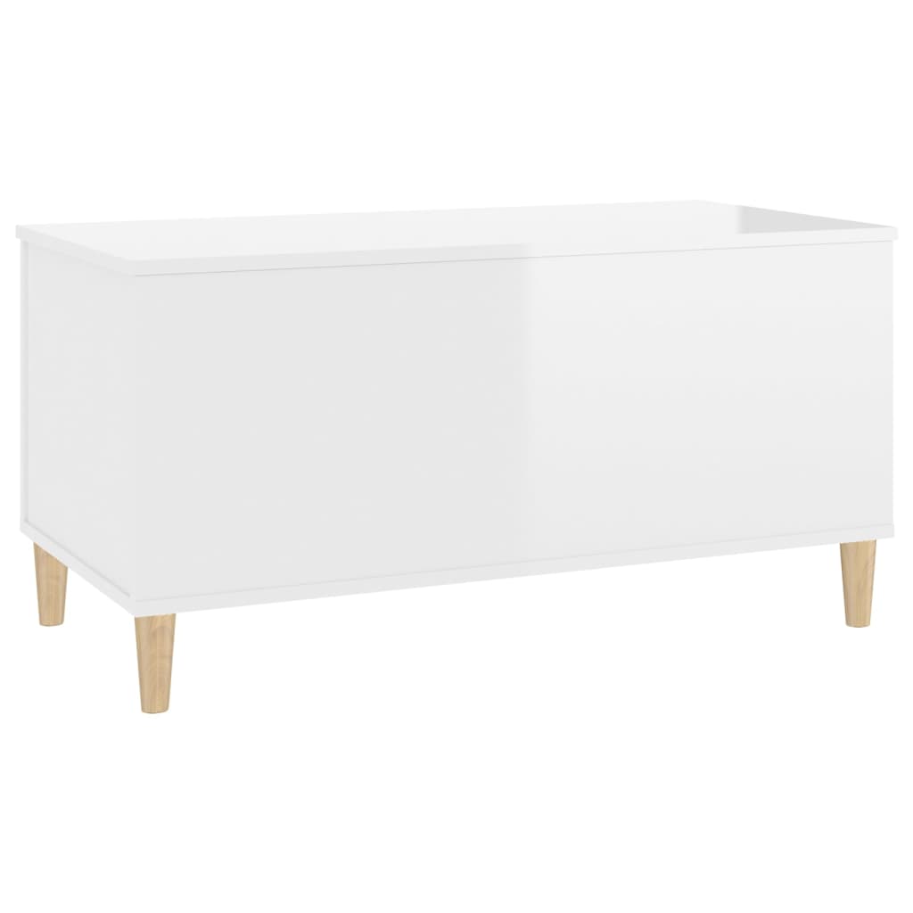 Coffee table, glossy white, 90x44.5x45 cm, composite wood