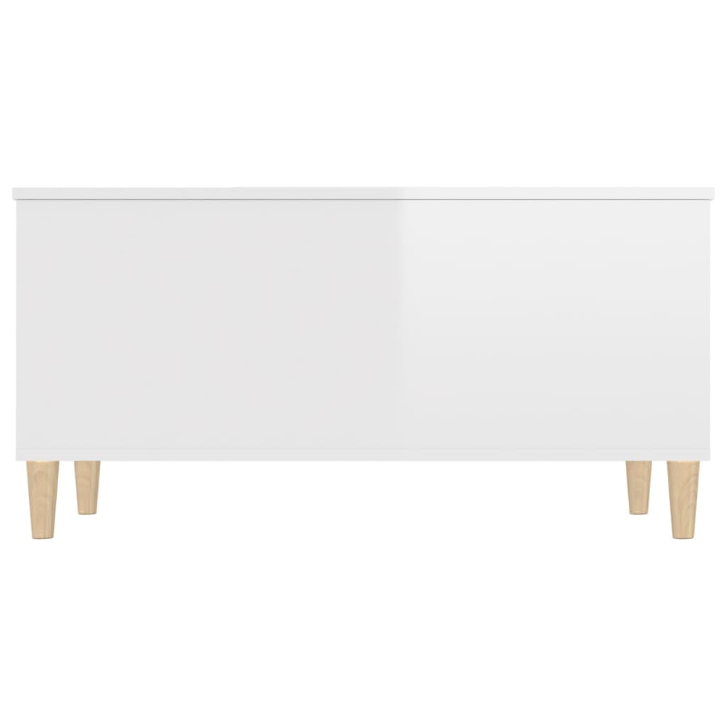 Coffee table, glossy white, 90x44.5x45 cm, composite wood
