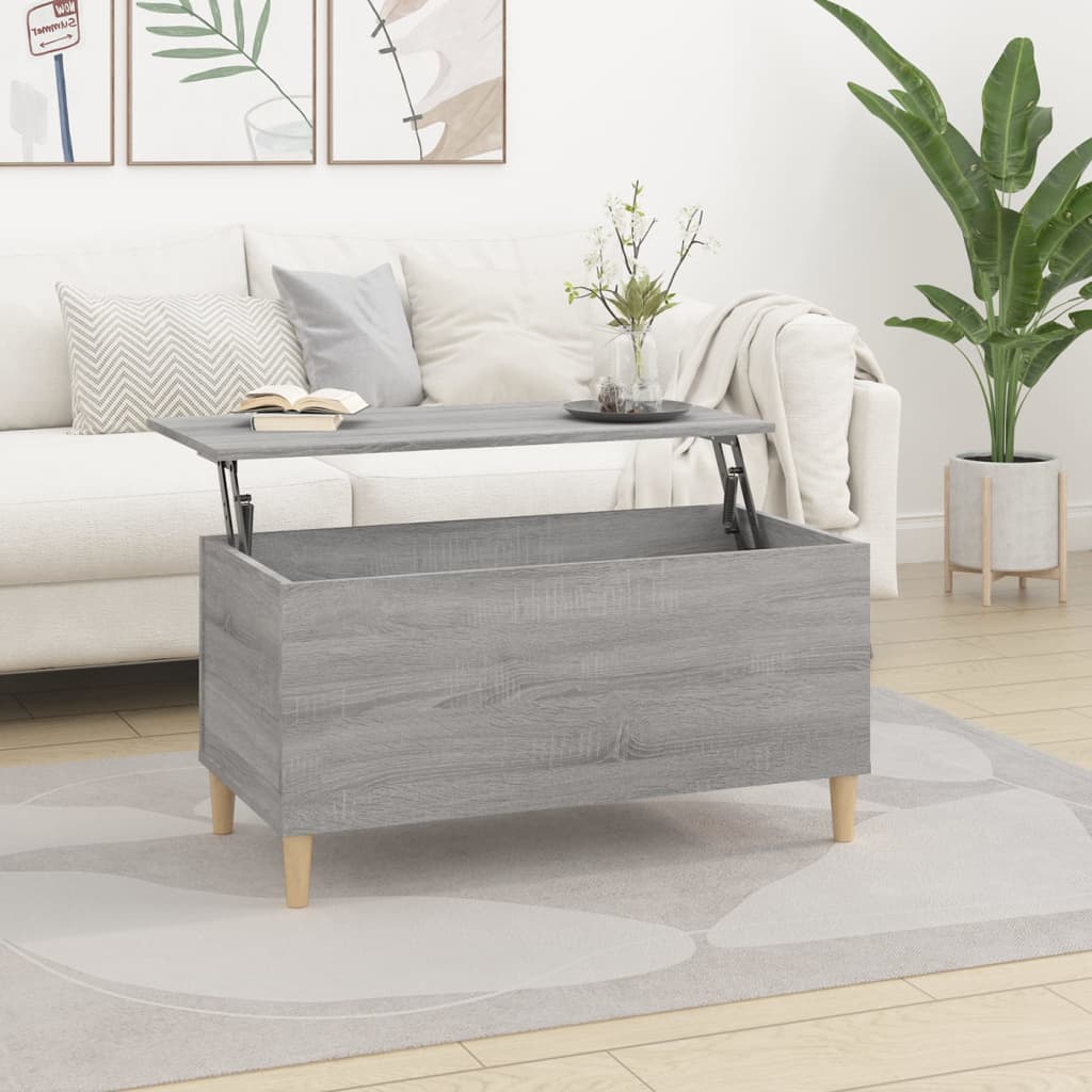 Coffee table, sonoma grey, 90x44.5x45 cm, composite wood