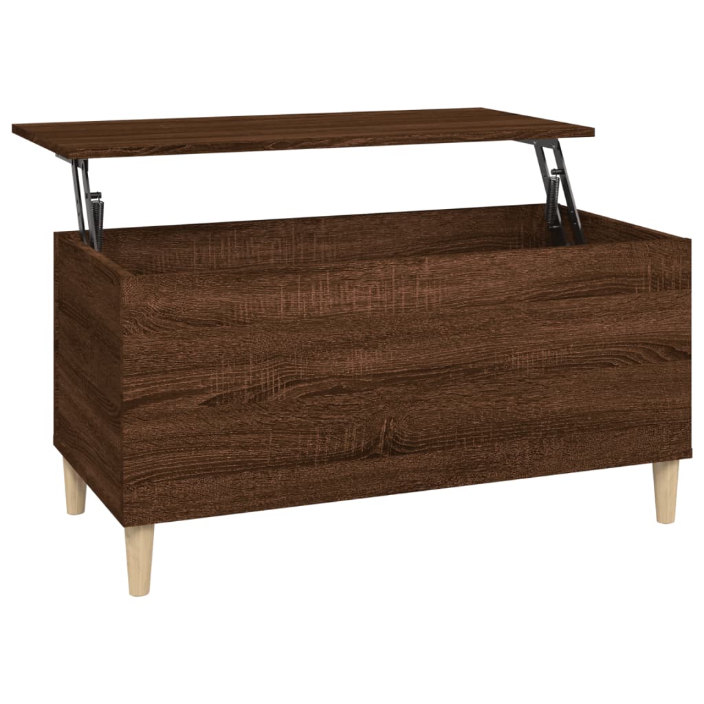 Coffee table, brown oak, 90x44.5x45 cm, composite wood