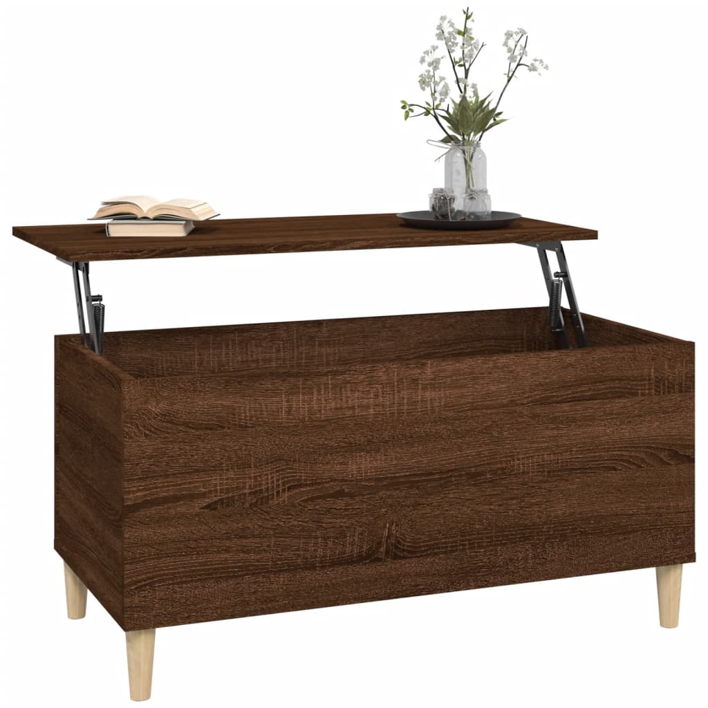 Coffee table, brown oak, 90x44.5x45 cm, composite wood