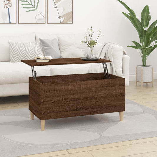 Coffee table, brown oak, 90x44.5x45 cm, composite wood