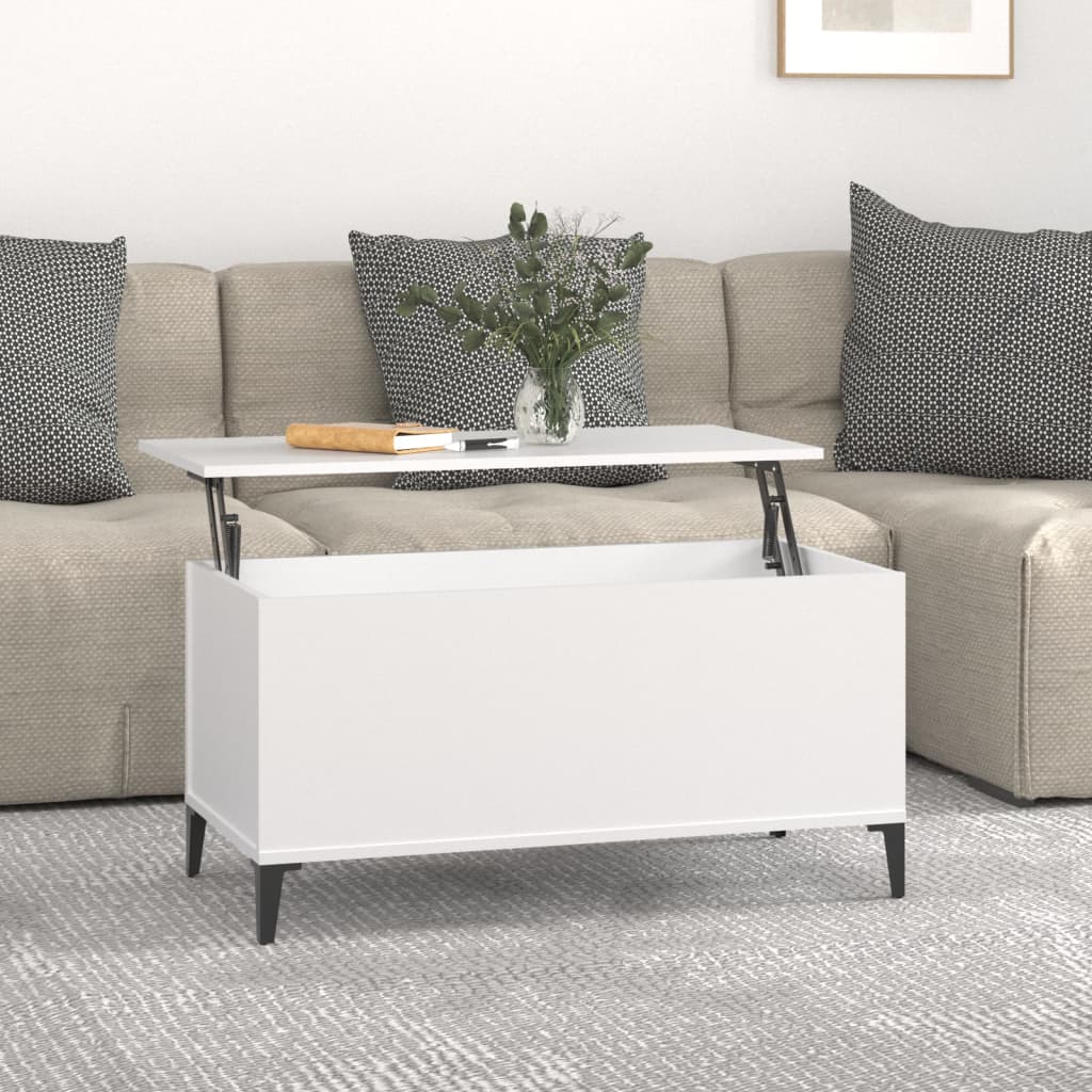 Coffee table, white, 90x44.5x45 cm, composite wood