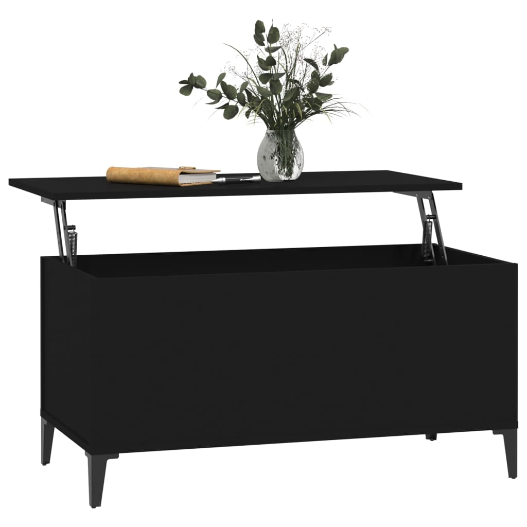 Coffee table, black, 90x44.5x45 cm, composite wood