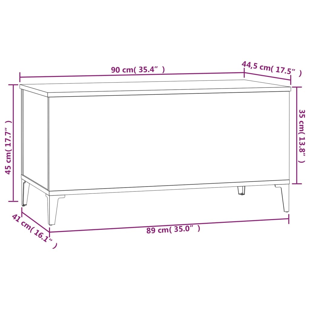 Coffee table, black, 90x44.5x45 cm, composite wood