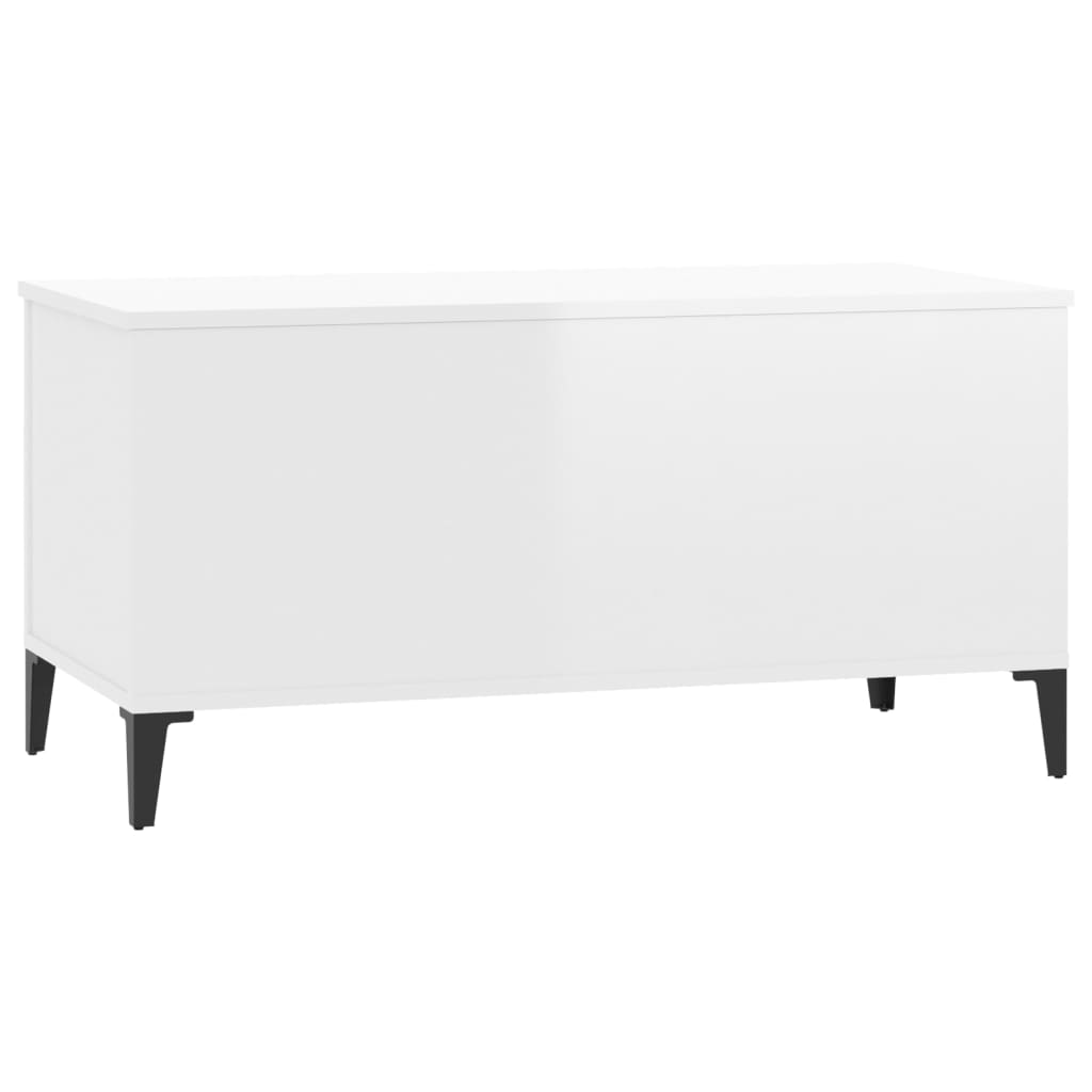 Coffee table, glossy white, 90x44.5x45 cm, composite wood