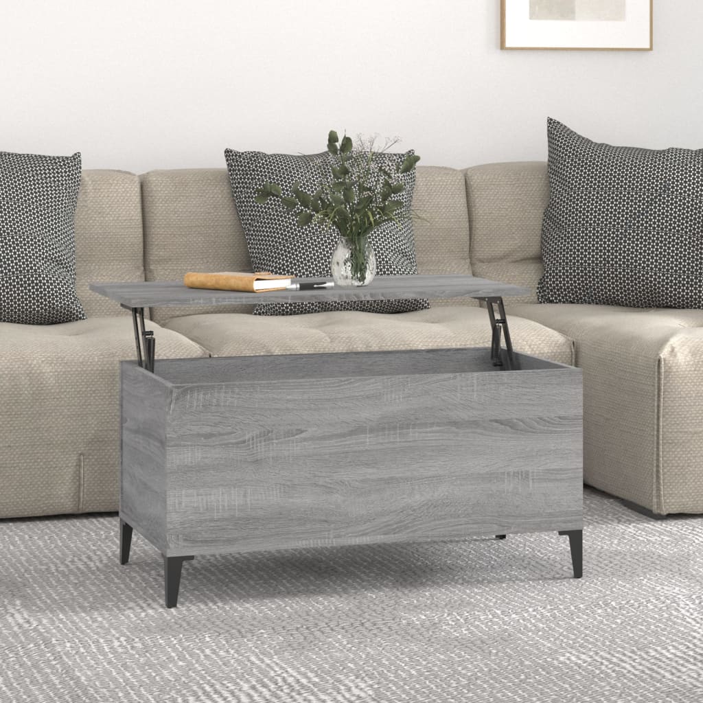 Coffee table, sonoma grey, 90x44.5x45 cm, composite wood