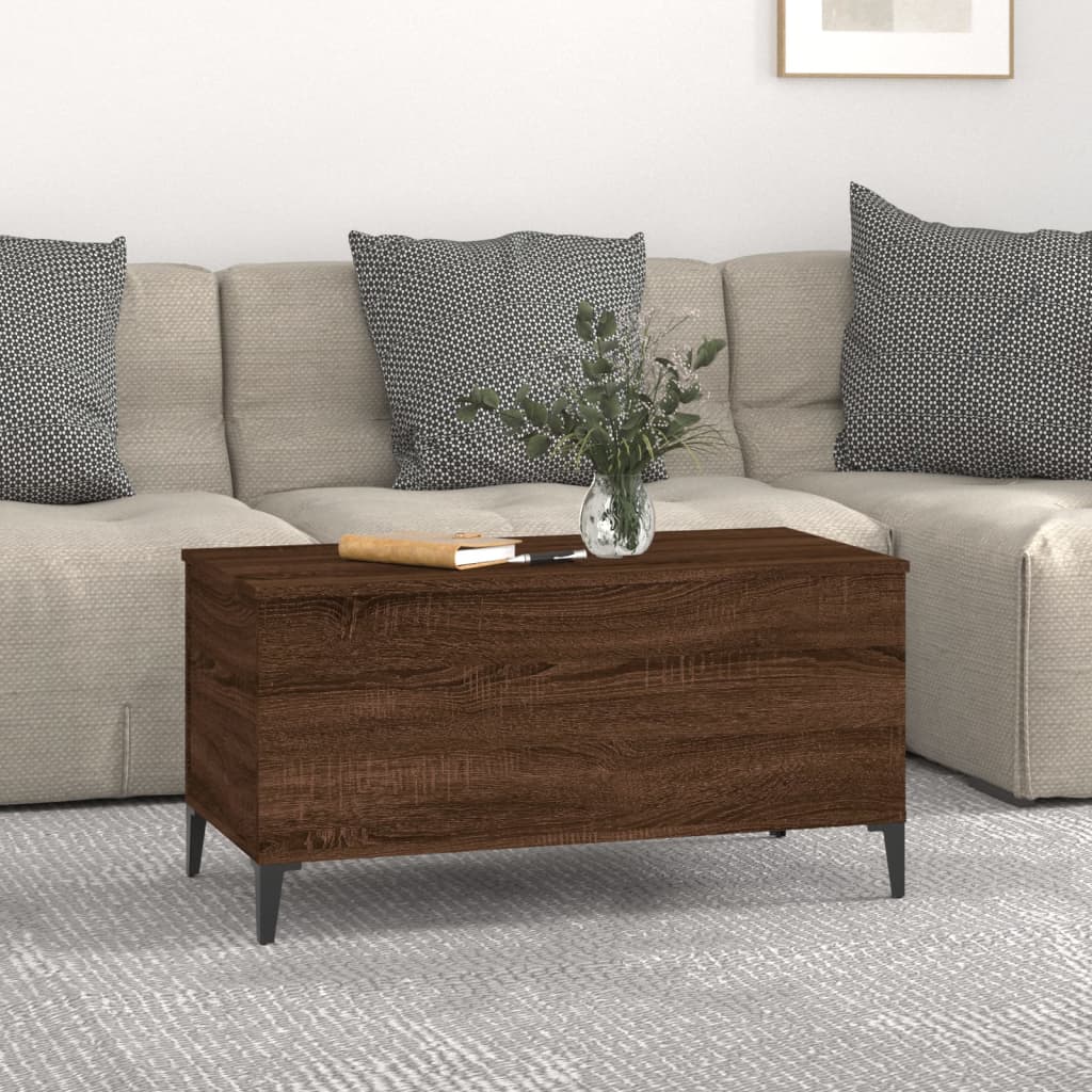 Coffee table, brown oak, 90x44.5x45 cm, composite wood