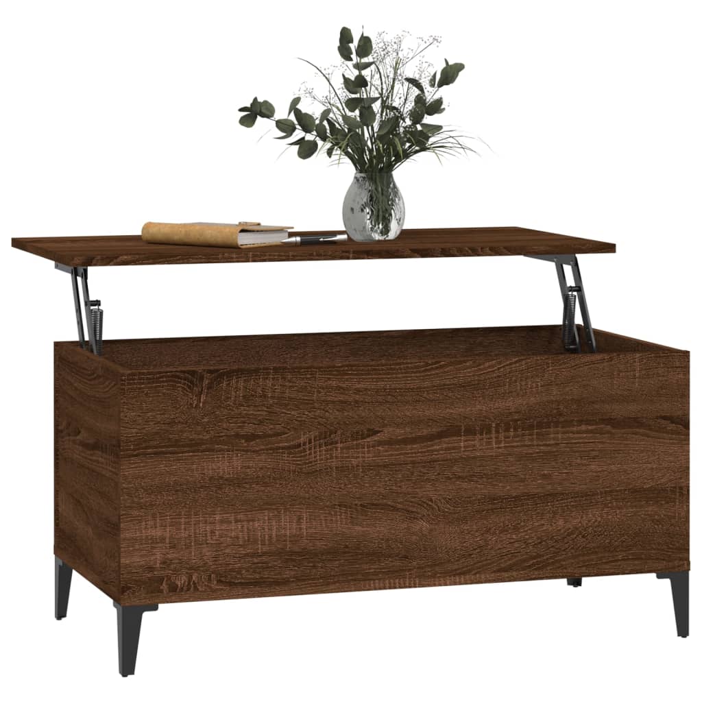 Coffee table, brown oak, 90x44.5x45 cm, composite wood