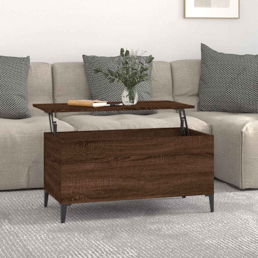 Coffee table, brown oak, 90x44.5x45 cm, composite wood