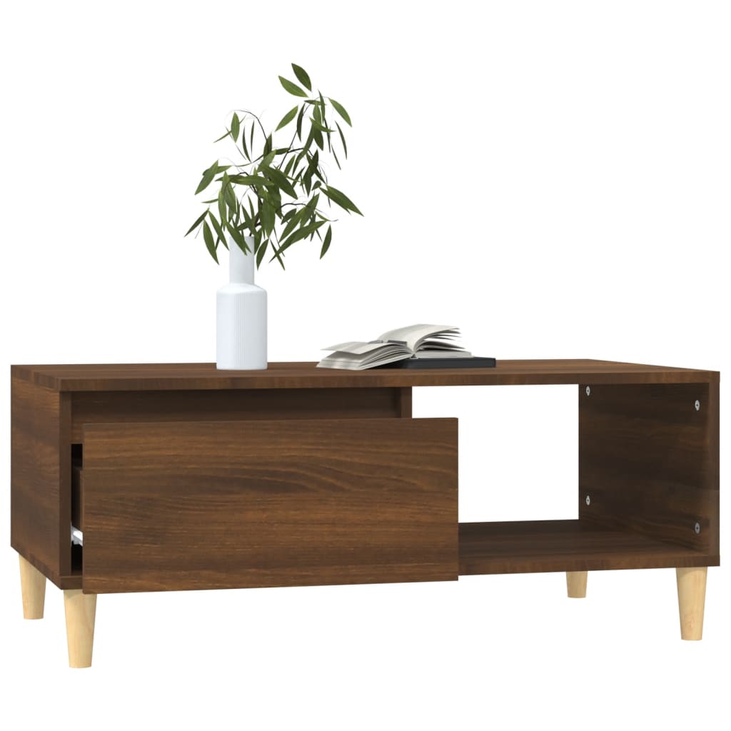 Coffee table, brown oak, 90x50x36.5 cm, processed wood