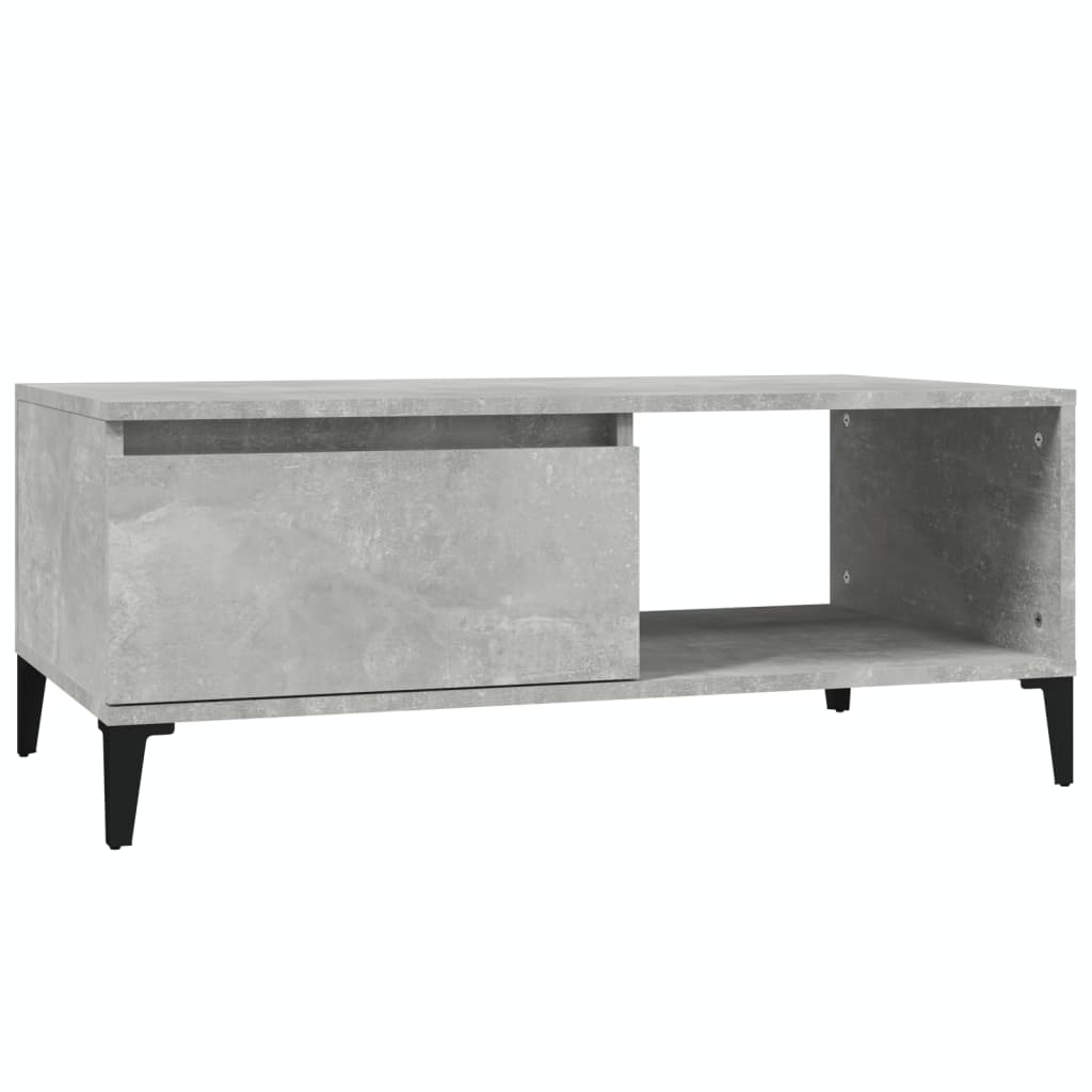 Coffee table, concrete gray, 90x50x36.5 cm, processed wood
