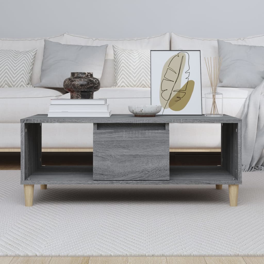 Coffee table, sonoma grey, 90x50x36.5 cm, processed wood