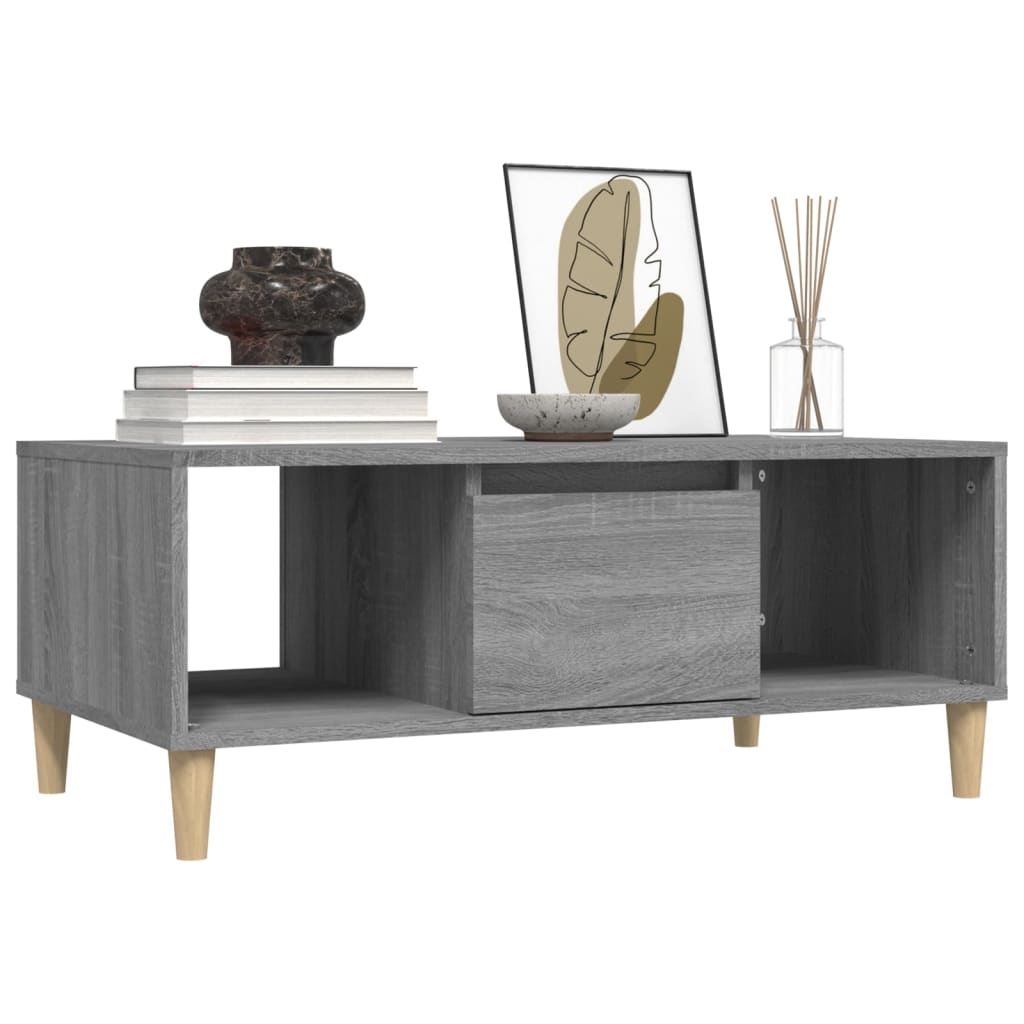 Coffee table, sonoma grey, 90x50x36.5 cm, processed wood
